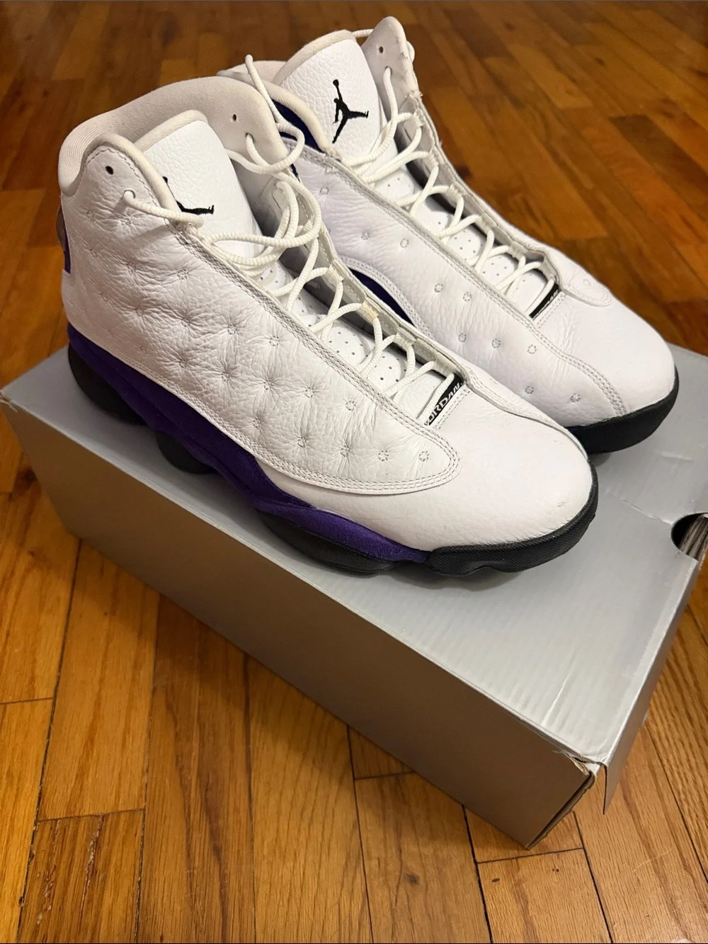 Jordan White Purple Black Retro Basketball Sneakers